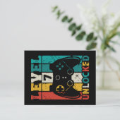 Niveau 7 Onvergrendelde videogame 7e verjaardag Ga Briefkaart (Staand voorkant)