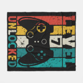 Niveau 7 Onvergrendelde videogame 7e verjaardag Ga Fleece Deken (Voorkant (Horizontaal))