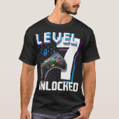 Niveau 7 Onvergrendelde videogame 7e verjaardag Ga T-shirt (Voorkant)