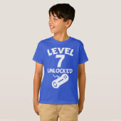 Niveau 7 Onvergrendelde videogames 7e verjaardag T-shirt (Voorkant volledig)