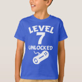 Niveau 7 Onvergrendelde videogames 7e verjaardag T-shirt (Voorkant)