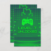 Niveau 7 Unlocked Gaming 7e verjaardag Kaart (Voorkant / Achterkant)
