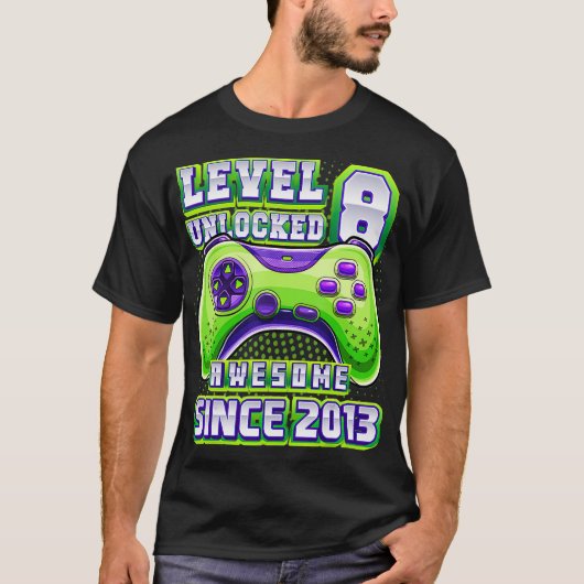 Niveau 8 Geweldige 2013-videogame 8th Birth T-shirt (Voorkant)