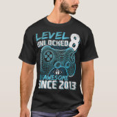 Niveau 8 Geweldige 2013-videogame 8th Birth T-shirt (Voorkant)