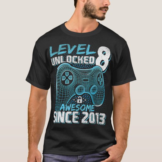 Niveau 8 Geweldige 2013-videogame 8th Birth T-shirt (Voorkant)