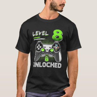 Niveau 8 Geweldige videospel geopend dag 8e geboor T-shirt