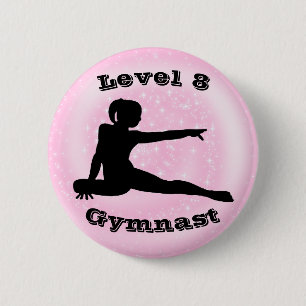 Niveau 8 Gymnast - Meisjes Gymnastiek Button