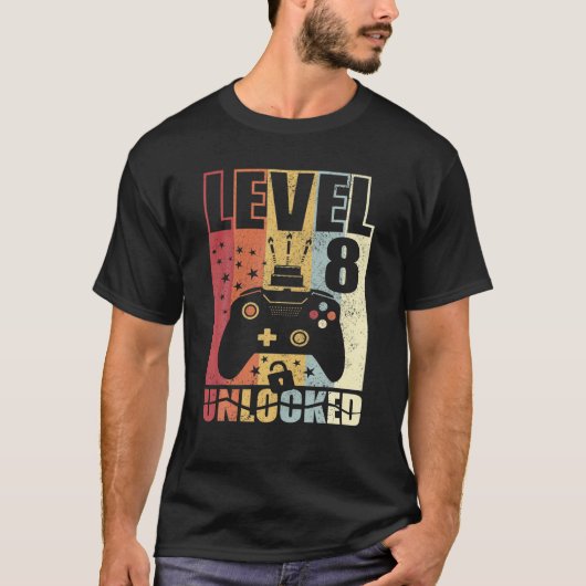 Niveau 8 niet-vergrendelde begindag tot 8e verjaar t-shirt (Voorkant)