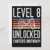 Niveau 8 ontgrendeld 8e verjaardag op maat kaart (Voorkant)