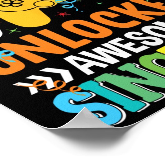 Niveau 8 Ontgrendeld Geweldige 2016 8e Verjaardag  Poster (Hoek)