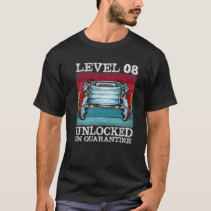 Niveau 8 ontgrendeld in Quarantine Video Gamers 8t T-shirt