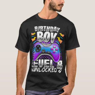 Niveau 8 Onvergrendelde videogame 8e verjaardag Ga T-shirt
