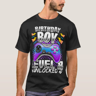 Niveau 8 Onvergrendelde videogame 8e verjaardag Ga T-shirt