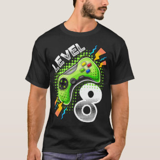 Niveau 8 videospelcontroller 8e verjaardag gamer G T-shirt