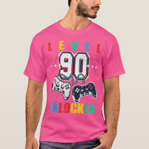 Niveau 90 onvergrendelde grappige videogame 90e ve t-shirt