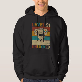 Niveau 91 onvergrendelde 91e verjaardag 91 jaar ou hoodie