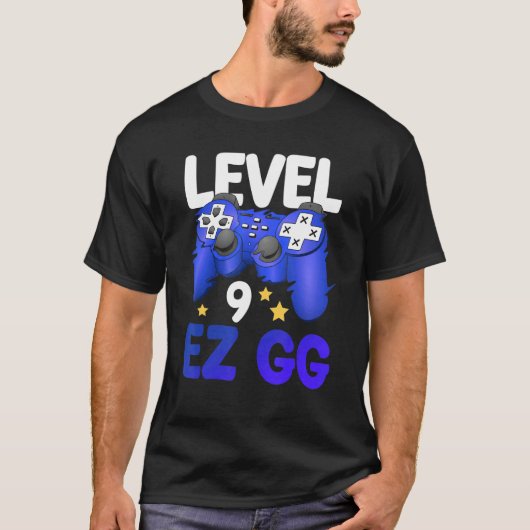 Niveau 9 EZ GG 9e gamer Boy Teenager Controller Bi T-shirt (Voorkant)