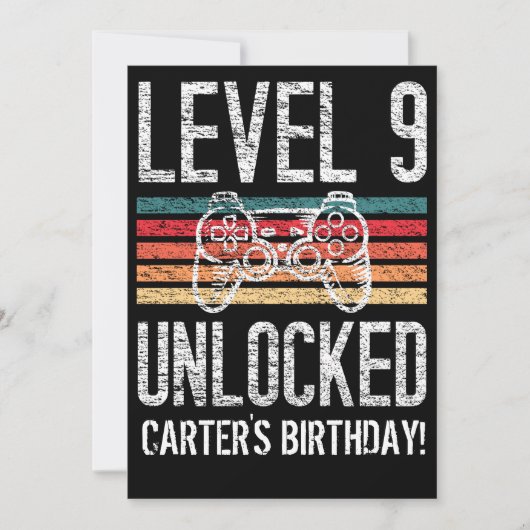 Niveau 9 Gepersonaliseerd 9e verjaardag Kaart (Voorkant)