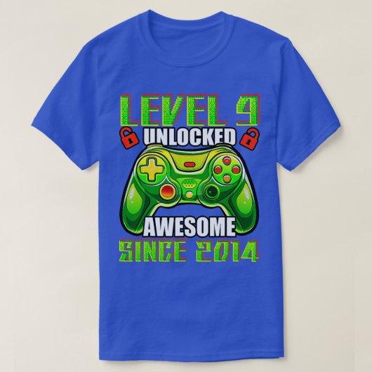Niveau 9 Geweldige 2014-videogame 9de geboorte zon T-shirt (Design voorkant)