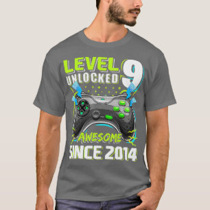Niveau 9 Geweldige 2014-videogame 9de geboorte zon T-shirt