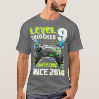 Niveau 9 Geweldige 2014-videogame 9de geboorte zon T-shirt