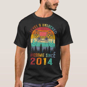 Niveau 9 Geweldige 2014-videogame 9de geboorte zon T-shirt
