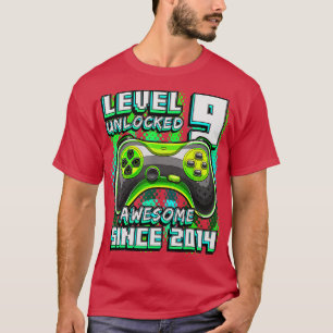Niveau 9 Geweldige 2014-videogame 9de geboorte zon T-shirt