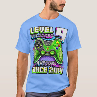Niveau 9 Geweldige 2014-videogame 9de geboorte zon T-shirt