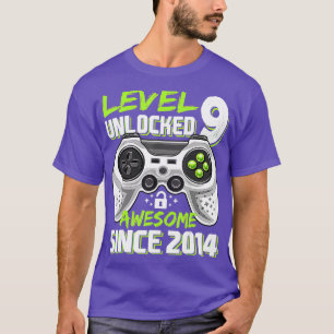 Niveau 9 Geweldige 2014-videogame 9de geboorte zon T-shirt