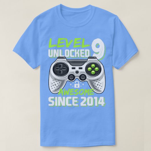 Niveau 9 Geweldige 2014-videogame 9de geboorte zon T-shirt (Design voorkant)