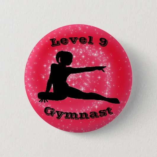 Niveau 9 Gymnast - Meisjes Gymnastiek Button (Voorkant)