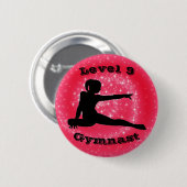 Niveau 9 Gymnast - Meisjes Gymnastiek Button (Voorkant /achterkant)