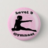 Niveau 9 Gymnast - Meisjes Gymnastiek Button (Voorkant)