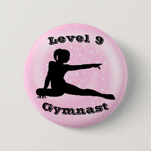 Niveau 9 Gymnast - Meisjes Gymnastiek Button