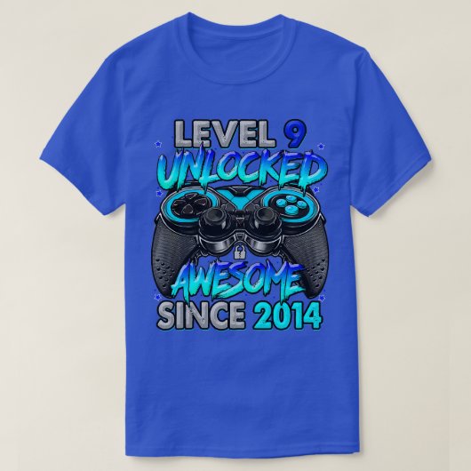 Niveau 9 niet-vergrendeld Geweldige sinds 2014 9e T-shirt (Design voorkant)