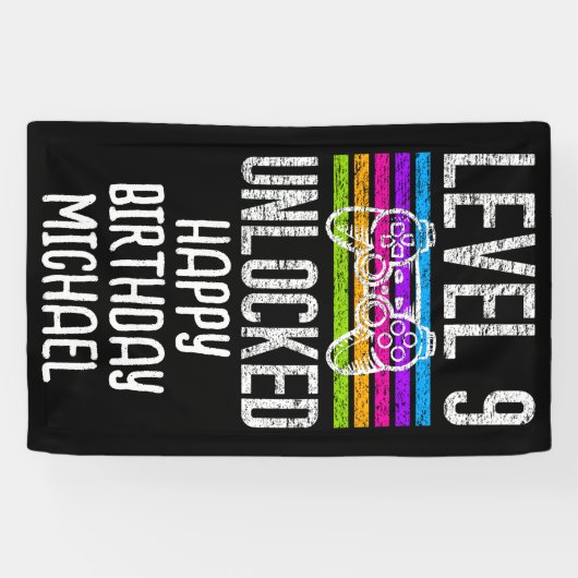 Niveau 9 niet-vergrendelde 9e verjaardag banner (Horizontaal)
