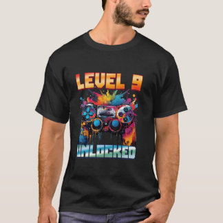 Niveau 9 Ontgrendeld 9e Verjaardag Jongens Kinder T-shirt