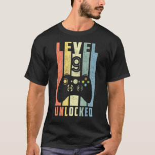 Niveau 9 ontgrendelde negende videoband Gamer Birt T-shirt