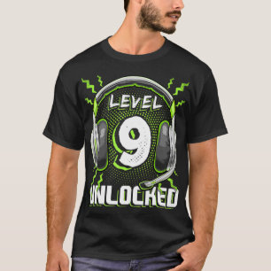 Niveau 9 ontgrendelde videogame 9e verjaardag PC g T-shirt