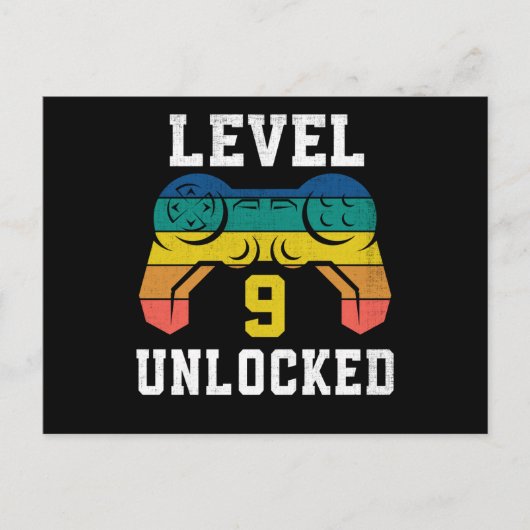 Niveau 9 onvergrendeld, 9e gamer verergerd briefkaart (Voorkant)