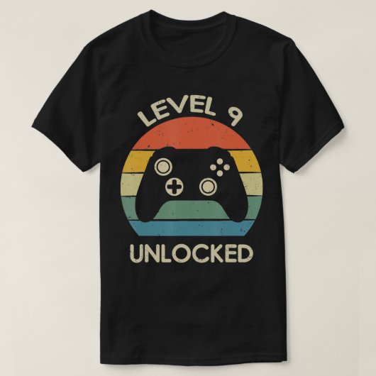 Niveau 9 onvergrendelde 9e gamedagogcontroller Ga T-shirt (Design voorkant)