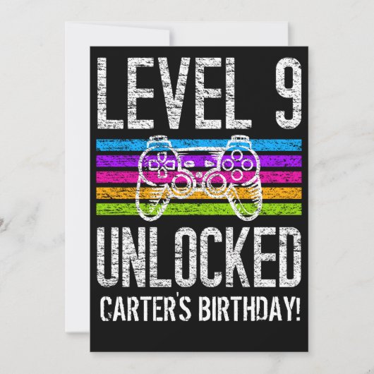 Niveau 9 onvergrendelde 9e verjaardag persoonlijke kaart (Voorkant)