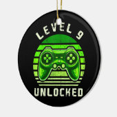Niveau 9 onvergrendelde videogame 9e verjaardag ga keramisch ornament (Links)