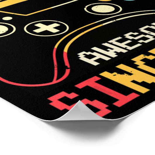 Niveau 9 Onvergrendelde videogame 9e verjaardag Ga Poster (Hoek)