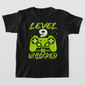 Niveau 9 onvergrendelde videogame 9e verjaardag ga t-shirt (Laagn)