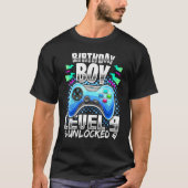 Niveau 9 onvergrendelde videogame 9e verjaardag ga t-shirt (Voorkant)