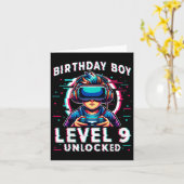 Niveau 9 Unlocked 9 Jaar Oud Verjaardag Gamer Grap Kaart (Gele Bloem)