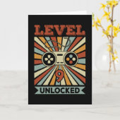 Niveau 9 Unlocked Video Gamer Verjaardag Kaart (Gele Bloem)