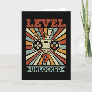 Niveau 9 Unlocked Video Gamer Verjaardag Kaart