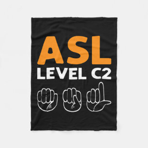 - Niveau C2. ASL Bewustzijn Hand Gebarentaal Doof Fleece Deken